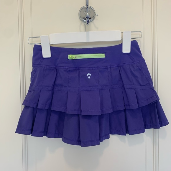✨EUC✨RARE IVIVVA GIRLS PURPLE/NEON YELLOW SET THE PACE SKIRT SIZE 8 - Picture 11 of 11